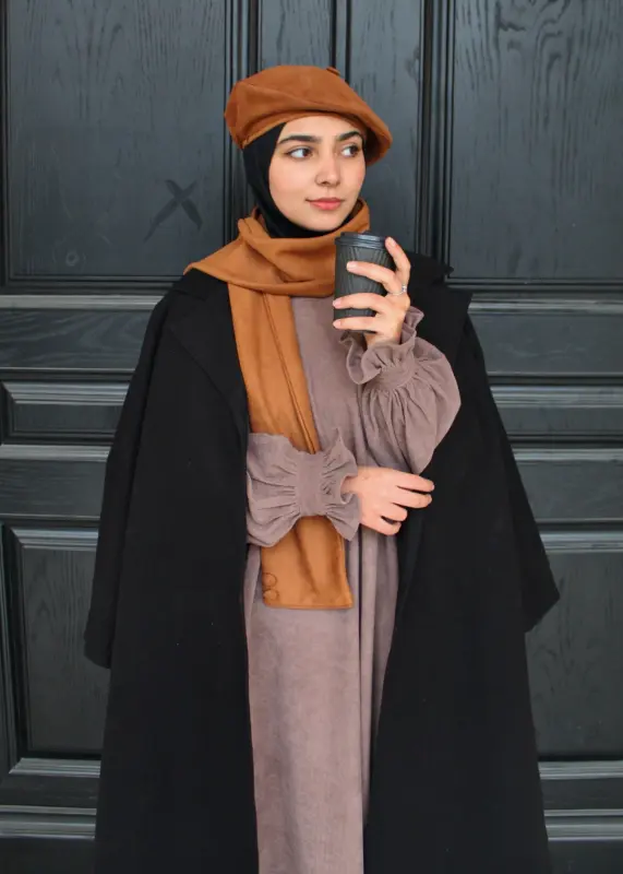 مانتو عبایی کارامل